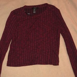 Deep red knit crop top
